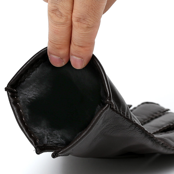 化粧箱 付き プレゼント ギフト クリスマス 手袋 メンズ ブランド レザー 暖かい 防寒 裏起毛 ダークブラウン ブラウン 茶 茶色 本革 シープスキン グローブ ビジネス 男性 紳士 おしゃれ 40代 KURODA(クロダ)