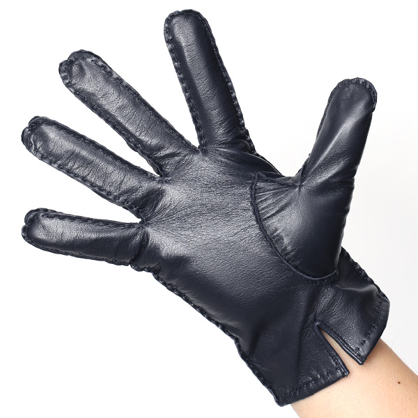  化粧箱 付き プレゼント ギフト クリスマス 手袋 メンズ ブランド レザー 暖かい 防寒 裏起毛 ブルー ネイビー 青色 本革 シープスキン グローブ ビジネス 男性 紳士 おしゃれ 40代 KURODA(クロダ)