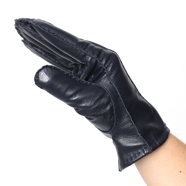  化粧箱 付き プレゼント ギフト クリスマス 手袋 メンズ ブランド レザー 暖かい 防寒 裏起毛 ブルー ネイビー 青色 本革 シープスキン グローブ ビジネス 男性 紳士 おしゃれ 40代 KURODA(クロダ)