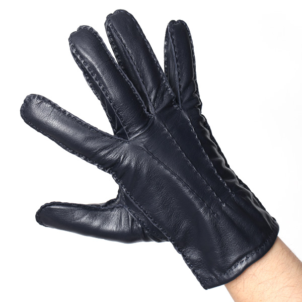  化粧箱 付き プレゼント ギフト クリスマス 手袋 メンズ ブランド レザー 暖かい 防寒 裏起毛 ブルー ネイビー 青色 本革 シープスキン グローブ ビジネス 男性 紳士 おしゃれ 40代 KURODA(クロダ)