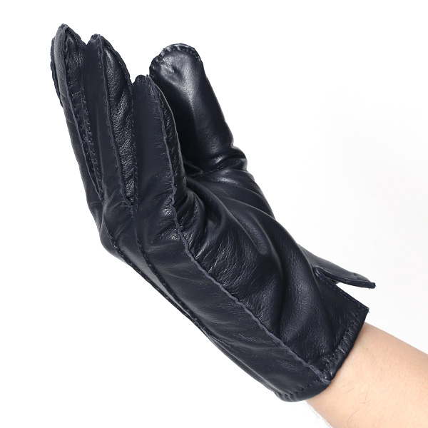  化粧箱 付き プレゼント ギフト クリスマス 手袋 メンズ ブランド レザー 暖かい 防寒 裏起毛 ブルー ネイビー 青色 本革 シープスキン グローブ ビジネス 男性 紳士 おしゃれ 40代 KURODA(クロダ)