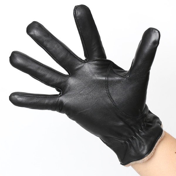  革手袋 メンズ スマホ対応 ブランド カシミア 混 ギフト ビジネス 通勤 通学 防寒 暖かい おしゃれ ブラック 黒 黒色 無地 シンプル レザー 紳士 グローブ 男性 プレゼント タブレット KURODA(クロダ)