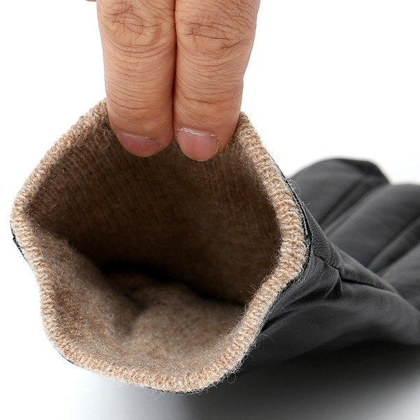  革手袋 メンズ スマホ対応 ブランド カシミア 混 ギフト ビジネス 通勤 通学 防寒 暖かい おしゃれ ブラック 黒 黒色 無地 シンプル レザー 紳士 グローブ 男性 プレゼント タブレット KURODA(クロダ)