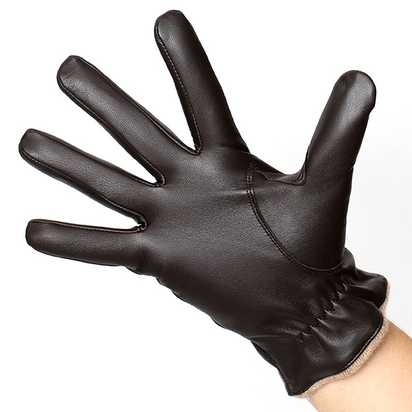  革手袋 メンズ スマホ対応 ブランド カシミア 混 ギフト ビジネス 通勤 通学 防寒 暖かい おしゃれ ダークブラウン ブラウン 茶 茶色 無地 シンプル レザー 紳士 グローブ 男性 プレゼント タブレット KURODA(クロダ)