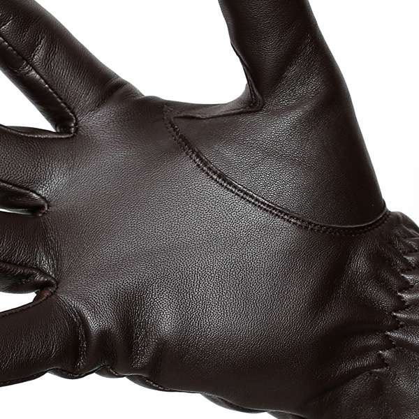  革手袋 メンズ スマホ対応 ブランド カシミア 混 ギフト ビジネス 通勤 通学 防寒 暖かい おしゃれ ダークブラウン ブラウン 茶 茶色 無地 シンプル レザー 紳士 グローブ 男性 プレゼント タブレット KURODA(クロダ)