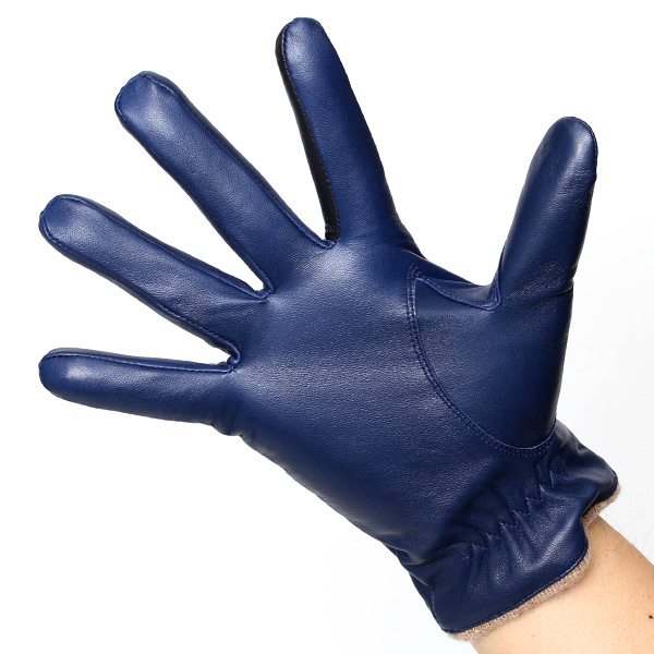  革手袋 メンズ スマホ対応 ブランド カシミア 混 ギフト ビジネス 通勤 通学 防寒 暖かい おしゃれ ブルー ネイビー 青色 無地 シンプル レザー 紳士 グローブ 男性 プレゼント タブレット KURODA(クロダ)