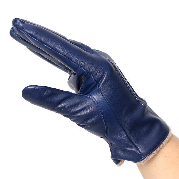  革手袋 メンズ スマホ対応 ブランド カシミア 混 ギフト ビジネス 通勤 通学 防寒 暖かい おしゃれ ブルー ネイビー 青色 無地 シンプル レザー 紳士 グローブ 男性 プレゼント タブレット KURODA(クロダ)
