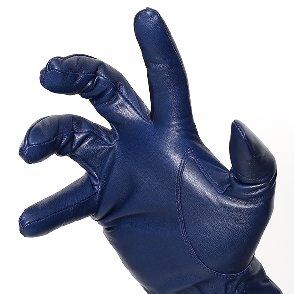  革手袋 メンズ スマホ対応 ブランド カシミア 混 ギフト ビジネス 通勤 通学 防寒 暖かい おしゃれ ブルー ネイビー 青色 無地 シンプル レザー 紳士 グローブ 男性 プレゼント タブレット KURODA(クロダ)