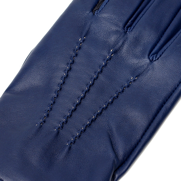  革手袋 メンズ スマホ対応 ブランド カシミア 混 ギフト ビジネス 通勤 通学 防寒 暖かい おしゃれ ブルー ネイビー 青色 無地 シンプル レザー 紳士 グローブ 男性 プレゼント タブレット KURODA(クロダ)