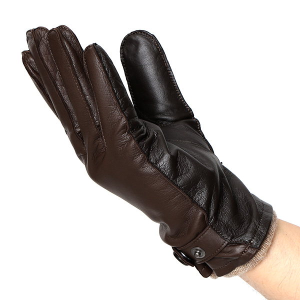  手袋 メンズ プレゼント スマホ対応 レザー ブランド 暖かい カシミヤ 混 おしゃれ グローブ ブラウン 茶 茶色 化粧箱 付き 男性用 ギフト 紳士 ベルト てぶくろ 本革 KURODA(クロダ)