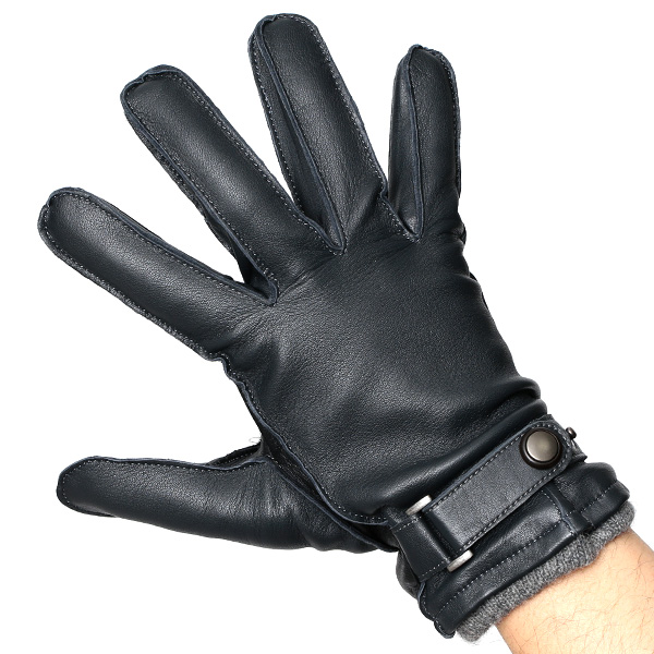  手袋 メンズ プレゼント スマホ対応 レザー ブランド 暖かい カシミヤ 混 おしゃれ グローブ ダークグレー グレー グレイ 灰色 化粧箱 付き 男性用 ギフト 紳士 ベルト てぶくろ 本革 KURODA(クロダ)