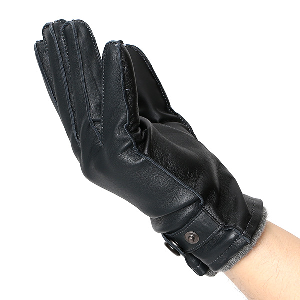  手袋 メンズ プレゼント スマホ対応 レザー ブランド 暖かい カシミヤ 混 おしゃれ グローブ ダークグレー グレー グレイ 灰色 化粧箱 付き 男性用 ギフト 紳士 ベルト てぶくろ 本革 KURODA(クロダ)