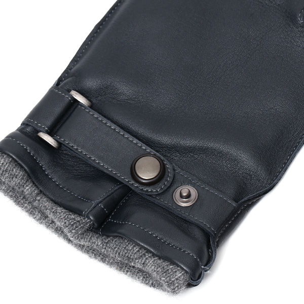  手袋 メンズ プレゼント スマホ対応 レザー ブランド 暖かい カシミヤ 混 おしゃれ グローブ ダークグレー グレー グレイ 灰色 化粧箱 付き 男性用 ギフト 紳士 ベルト てぶくろ 本革 KURODA(クロダ)