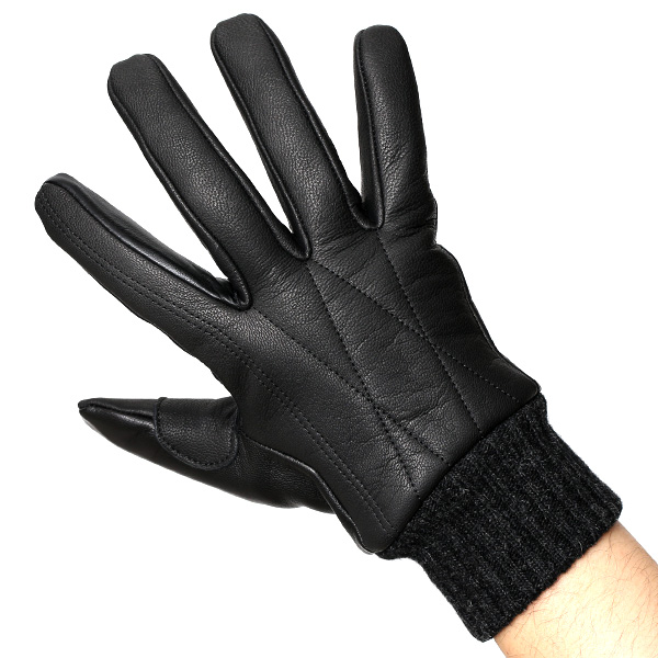 手袋 自転車 防寒 メンズ スマホ対応 本革 サイクリング アウトドア グローブ 防風 保温 裏起毛 フリース ブラック 黒 黒色 レザー ブランド 男性 紳士 通勤 通学 皮 手ぶくろ プレゼント ギフト 送料無料 KURODA(クロダ)