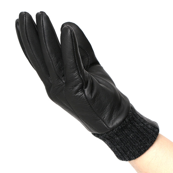 手袋 自転車 防寒 メンズ スマホ対応 本革 サイクリング アウトドア グローブ 防風 保温 裏起毛 フリース ブラック 黒 黒色 レザー ブランド 男性 紳士 通勤 通学 皮 手ぶくろ プレゼント ギフト 送料無料 KURODA(クロダ)