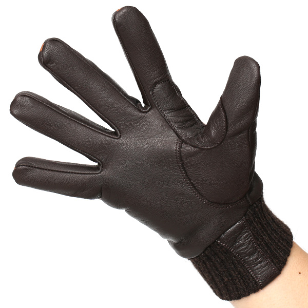 手袋 自転車 防寒 メンズ スマホ対応 本革 サイクリング アウトドア グローブ 防風 保温 裏起毛 フリース ブラウン 茶 茶色 レザー ブランド 男性 紳士 通勤 通学 皮 手ぶくろ プレゼント ギフト 送料無料 KURODA(クロダ)