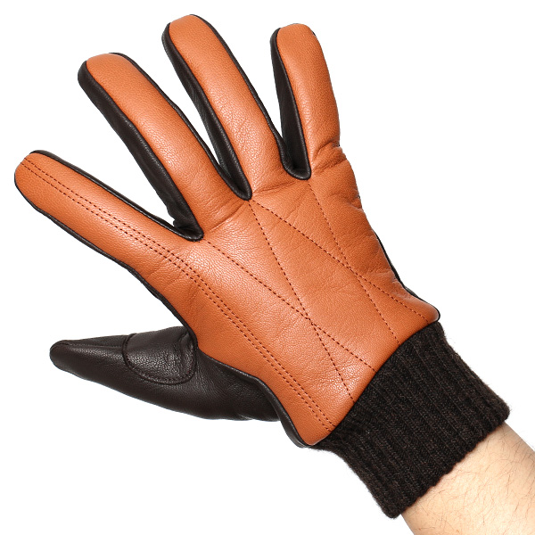 手袋 自転車 防寒 メンズ スマホ対応 本革 サイクリング アウトドア グローブ 防風 保温 裏起毛 フリース ブラウン 茶 茶色 レザー ブランド 男性 紳士 通勤 通学 皮 手ぶくろ プレゼント ギフト 送料無料 KURODA(クロダ)