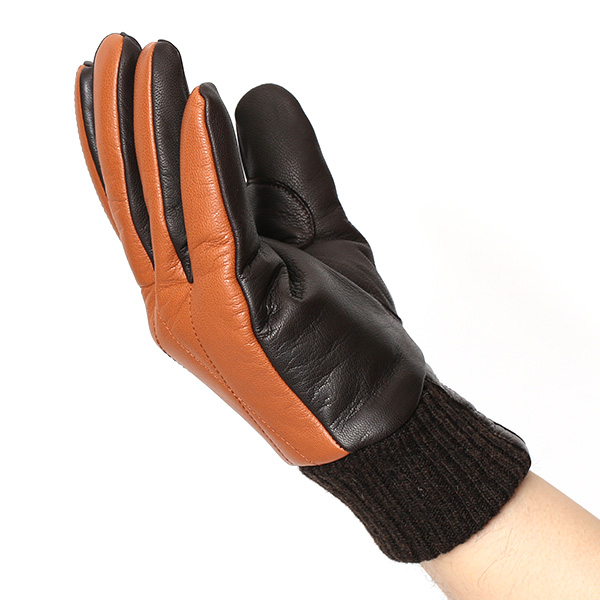 手袋 自転車 防寒 メンズ スマホ対応 本革 サイクリング アウトドア グローブ 防風 保温 裏起毛 フリース ブラウン 茶 茶色 レザー ブランド 男性 紳士 通勤 通学 皮 手ぶくろ プレゼント ギフト 送料無料 KURODA(クロダ)