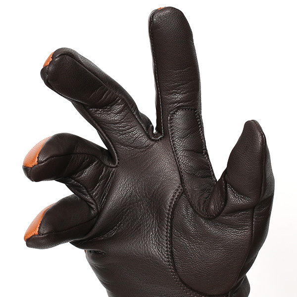 手袋 自転車 防寒 メンズ スマホ対応 本革 サイクリング アウトドア グローブ 防風 保温 裏起毛 フリース ブラウン 茶 茶色 レザー ブランド 男性 紳士 通勤 通学 皮 手ぶくろ プレゼント ギフト 送料無料 KURODA(クロダ)