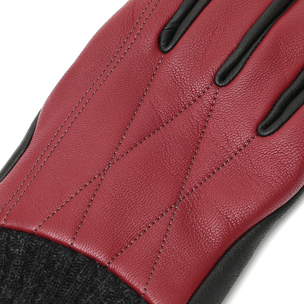  手袋 自転車 防寒 メンズ スマホ対応 本革 サイクリング アウトドア グローブ 防風 保温 裏起毛 フリース レッド ワイン 赤色 レザー ブランド 男性 紳士 通勤 通学 皮 手ぶくろ プレゼント ギフト 送料無料 KURODA(クロダ)