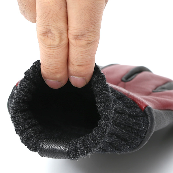  手袋 自転車 防寒 メンズ スマホ対応 本革 サイクリング アウトドア グローブ 防風 保温 裏起毛 フリース レッド ワイン 赤色 レザー ブランド 男性 紳士 通勤 通学 皮 手ぶくろ プレゼント ギフト 送料無料 KURODA(クロダ)