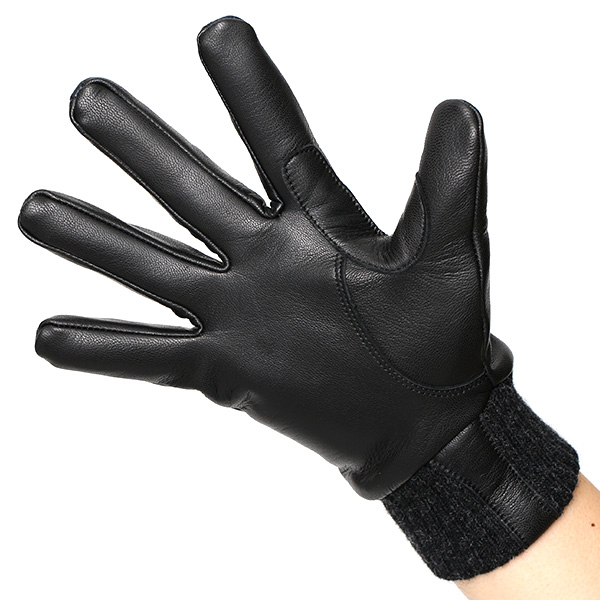  手袋 自転車 防寒 メンズ スマホ対応 本革 サイクリング アウトドア グローブ 防風 保温 裏起毛 フリース ブルー ネイビー 青色 レザー ブランド 男性 紳士 通勤 通学 皮 手ぶくろ プレゼント ギフト 送料無料 KURODA(クロダ)