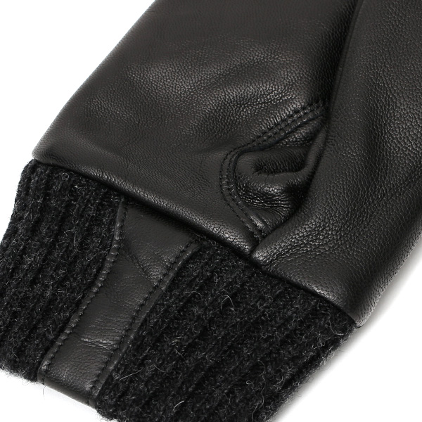  手袋 ナイロン メンズ リモンタナイロン 自転車 バイク アウトドア 防寒 防風 フリース 裏起毛 ブラック 黒 黒色 レザー 本革 ナイロン キルティング プレゼント 男性用 皮 グローブ ブランド KURODA(クロダ)