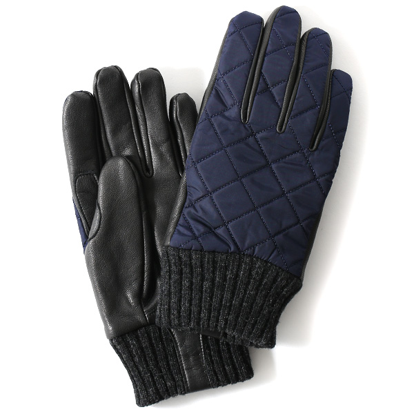 KURODA(クロダ) リモンタ ナイロン ヤギ革 メンズ 手袋 ネイビー