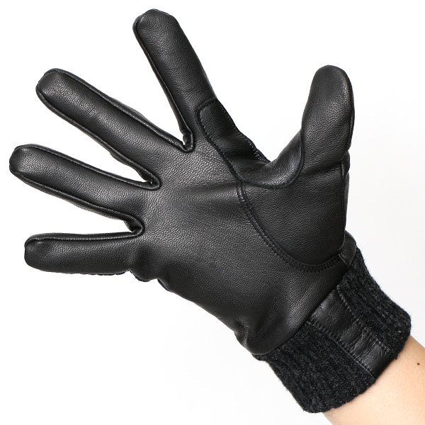  手袋 ナイロン メンズ リモンタナイロン 自転車 バイク アウトドア 防寒 防風 フリース 裏起毛 ブルー ネイビー 青色 レザー 本革 ナイロン キルティング プレゼント 男性用 皮 グローブ ブランド KURODA(クロダ)