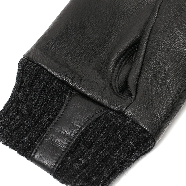  手袋 ナイロン メンズ リモンタナイロン 自転車 バイク アウトドア 防寒 防風 フリース 裏起毛 ブルー ネイビー 青色 レザー 本革 ナイロン キルティング プレゼント 男性用 皮 グローブ ブランド KURODA(クロダ)