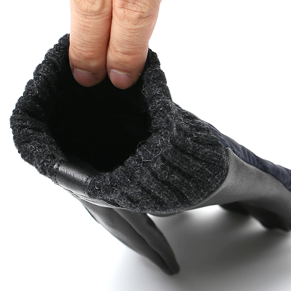  手袋 ナイロン メンズ リモンタナイロン 自転車 バイク アウトドア 防寒 防風 フリース 裏起毛 ブルー ネイビー 青色 レザー 本革 ナイロン キルティング プレゼント 男性用 皮 グローブ ブランド KURODA(クロダ)