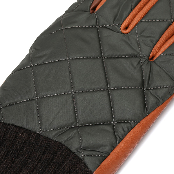  手袋 ナイロン メンズ リモンタナイロン 自転車 バイク アウトドア 防寒 防風 フリース 裏起毛 グリーン 緑色 レザー 本革 ナイロン キルティング プレゼント 男性用 皮 グローブ ブランド KURODA(クロダ)