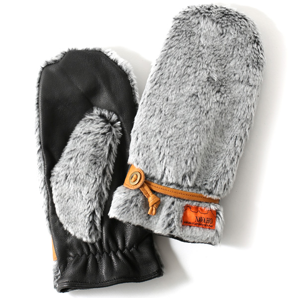 KURODA(クロダ) ミトン メンズ 手袋 ヤギ革 グレー