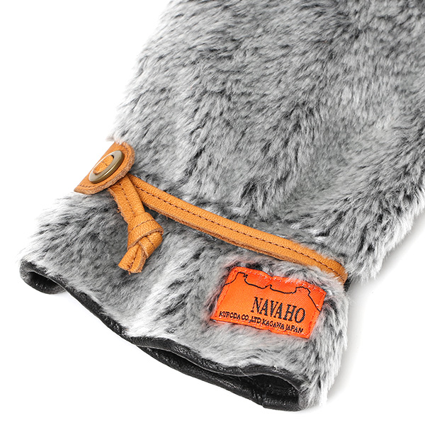  手袋 ミトン メンズ グローブ 手ぶくろ 防寒 暖かい ファー 本革 裏起毛 ミトングローブ グレー グレイ 灰色 ハンドウォーマー アウトドア キャンプ ミリタリー スポーツ ブランド 紳士 KURODA(クロダ)