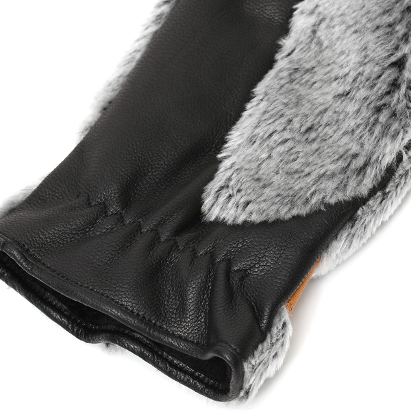  手袋 ミトン メンズ グローブ 手ぶくろ 防寒 暖かい ファー 本革 裏起毛 ミトングローブ グレー グレイ 灰色 ハンドウォーマー アウトドア キャンプ ミリタリー スポーツ ブランド 紳士 KURODA(クロダ)