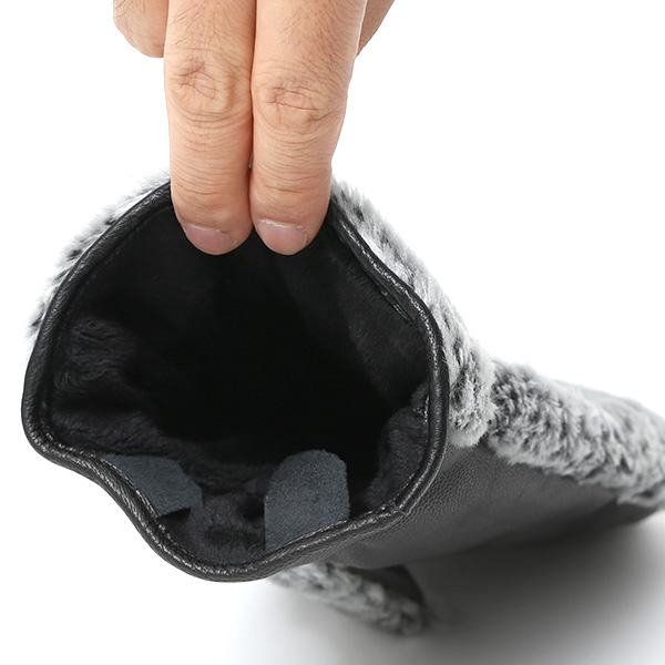  手袋 ミトン メンズ グローブ 手ぶくろ 防寒 暖かい ファー 本革 裏起毛 ミトングローブ グレー グレイ 灰色 ハンドウォーマー アウトドア キャンプ ミリタリー スポーツ ブランド 紳士 KURODA(クロダ)