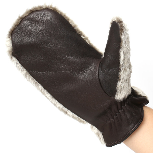  手袋 ミトン メンズ グローブ 手ぶくろ 防寒 暖かい ファー 本革 裏起毛 ミトングローブ グリーン 緑色 ハンドウォーマー アウトドア キャンプ ミリタリー スポーツ ブランド 紳士 KURODA(クロダ)