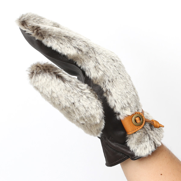  手袋 ミトン メンズ グローブ 手ぶくろ 防寒 暖かい ファー 本革 裏起毛 ミトングローブ グリーン 緑色 ハンドウォーマー アウトドア キャンプ ミリタリー スポーツ ブランド 紳士 KURODA(クロダ)