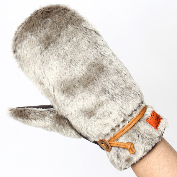  手袋 ミトン メンズ グローブ 手ぶくろ 防寒 暖かい ファー 本革 裏起毛 ミトングローブ グリーン 緑色 ハンドウォーマー アウトドア キャンプ ミリタリー スポーツ ブランド 紳士 KURODA(クロダ)