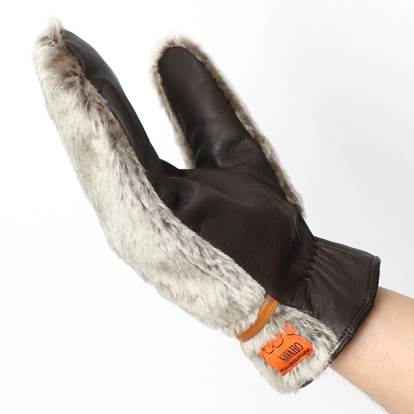  手袋 ミトン メンズ グローブ 手ぶくろ 防寒 暖かい ファー 本革 裏起毛 ミトングローブ グリーン 緑色 ハンドウォーマー アウトドア キャンプ ミリタリー スポーツ ブランド 紳士 KURODA(クロダ)