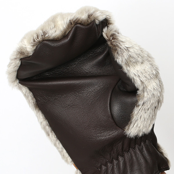  手袋 ミトン メンズ グローブ 手ぶくろ 防寒 暖かい ファー 本革 裏起毛 ミトングローブ グリーン 緑色 ハンドウォーマー アウトドア キャンプ ミリタリー スポーツ ブランド 紳士 KURODA(クロダ)