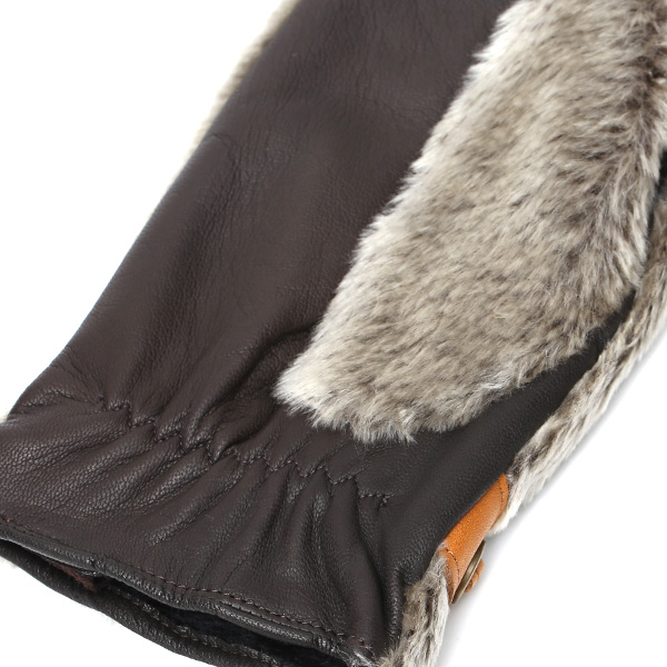  手袋 ミトン メンズ グローブ 手ぶくろ 防寒 暖かい ファー 本革 裏起毛 ミトングローブ グリーン 緑色 ハンドウォーマー アウトドア キャンプ ミリタリー スポーツ ブランド 紳士 KURODA(クロダ)