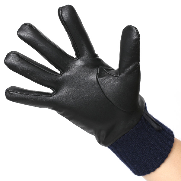  手袋 防寒 スマホ対応 メンズ リモンタナイロン クロダ 紳士 レザー グローブ 化粧箱付き プレゼント おしゃれ  ブルー ネイビー 青色 男性用 紳士 皮 手ぶくろ ビジネス タッチパネル タブレット ブランド KURODA(クロダ) 