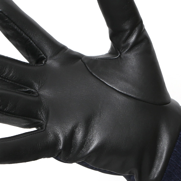  手袋 防寒 スマホ対応 メンズ リモンタナイロン クロダ 紳士 レザー グローブ 化粧箱付き プレゼント おしゃれ  ブルー ネイビー 青色 男性用 紳士 皮 手ぶくろ ビジネス タッチパネル タブレット ブランド KURODA(クロダ) 