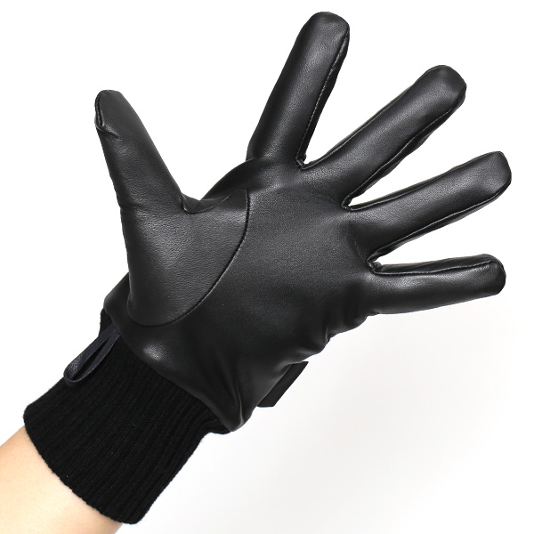  グローブ 手袋 タッチパネル 対応 ナイロン レザー メンズ 防寒 裏起毛 暖かい 冬 通勤 通学 ブラック 黒 黒色 コーデュラナイロン 本革 男性 プレゼント スマホ対応 手ぶくろ 紳士 ブランド KURODA(クロダ)