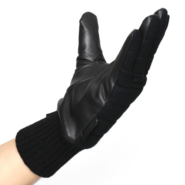  グローブ 手袋 タッチパネル 対応 ナイロン レザー メンズ 防寒 裏起毛 暖かい 冬 通勤 通学 ブラック 黒 黒色 コーデュラナイロン 本革 男性 プレゼント スマホ対応 手ぶくろ 紳士 ブランド KURODA(クロダ)