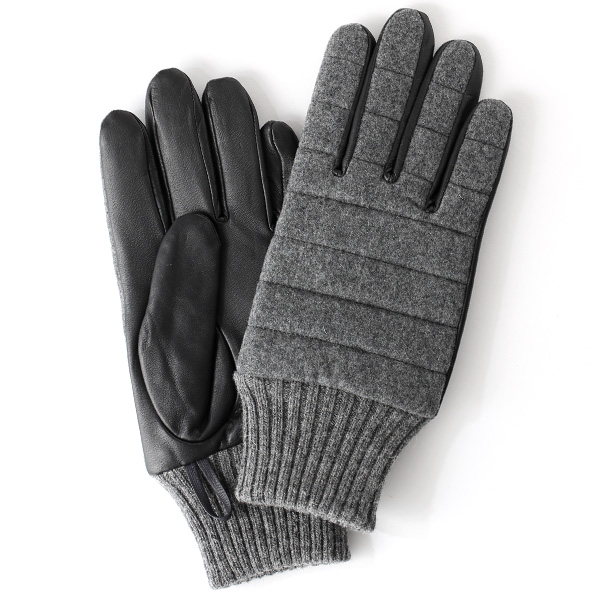 KURODA(クロダ) 羊革 ナイロン メンズ 手袋 グレー