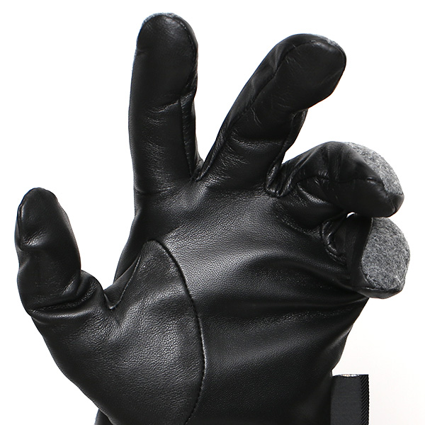  グローブ 手袋 タッチパネル 対応 ナイロン レザー メンズ 防寒 裏起毛 暖かい 冬 通勤 通学 グレー グレイ 灰色 コーデュラナイロン 本革 男性 プレゼント スマホ対応 手ぶくろ 紳士 ブランド KURODA(クロダ)