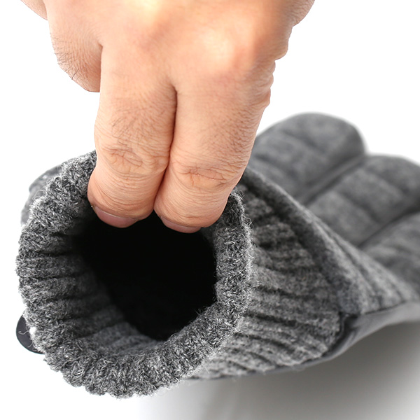  グローブ 手袋 タッチパネル 対応 ナイロン レザー メンズ 防寒 裏起毛 暖かい 冬 通勤 通学 グレー グレイ 灰色 コーデュラナイロン 本革 男性 プレゼント スマホ対応 手ぶくろ 紳士 ブランド KURODA(クロダ)