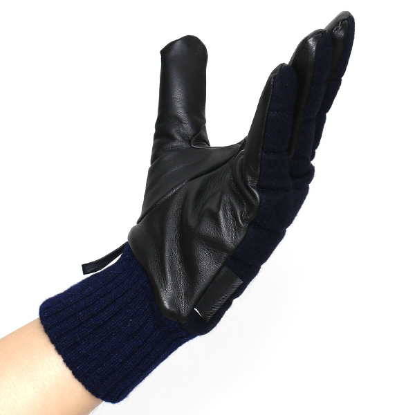  グローブ 手袋 タッチパネル 対応 ナイロン レザー メンズ 防寒 裏起毛 暖かい 冬 通勤 通学 ブルー ネイビー 青色 コーデュラナイロン 本革 男性 プレゼント スマホ対応 手ぶくろ 紳士 ブランド KURODA(クロダ)